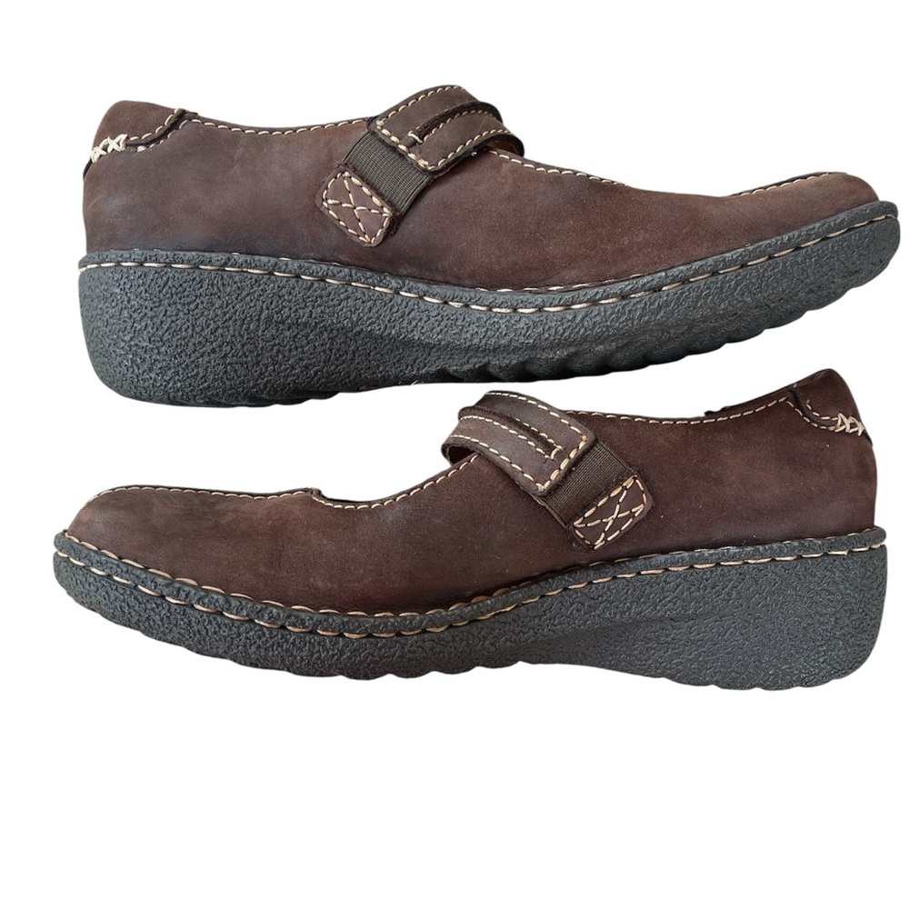 Clarks Artisan Dark Brown Leather Mary Janes Size 10 M - Picture 2 of 10